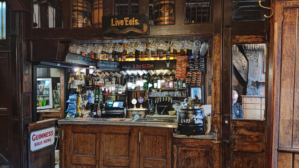 Great Pubs of England - Pewter bar in the Haunch of Venison