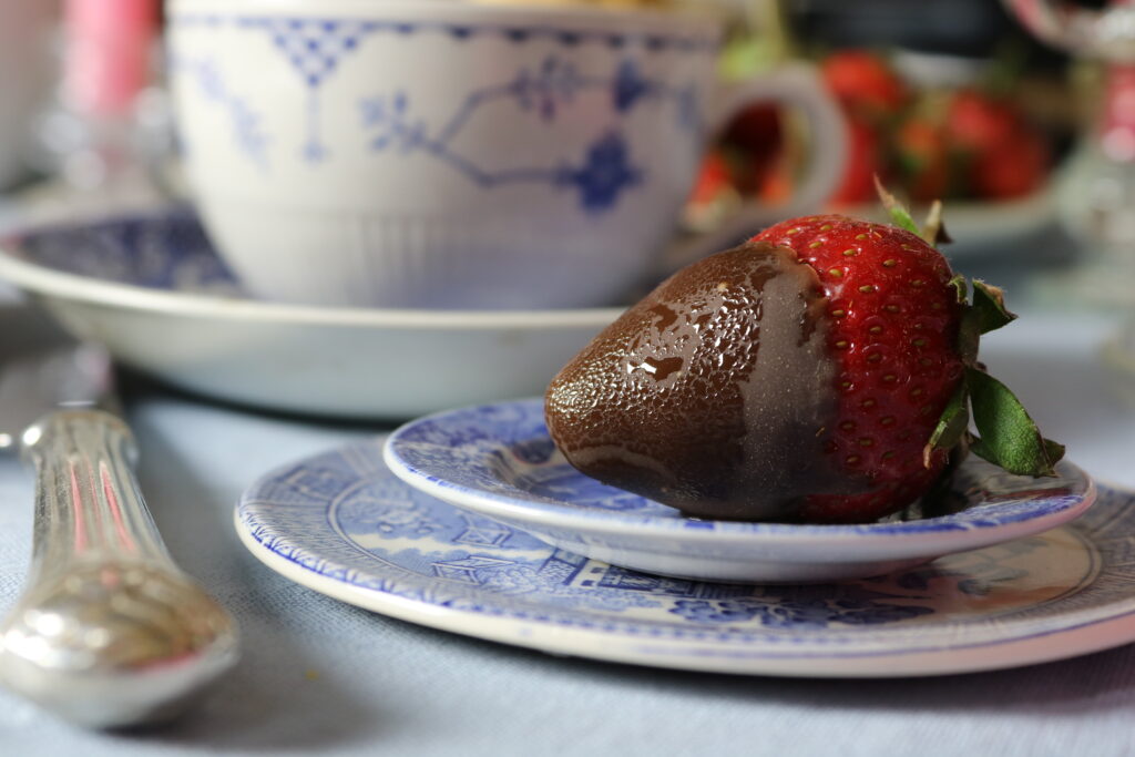 Chocolate Strawberry on miniature plates